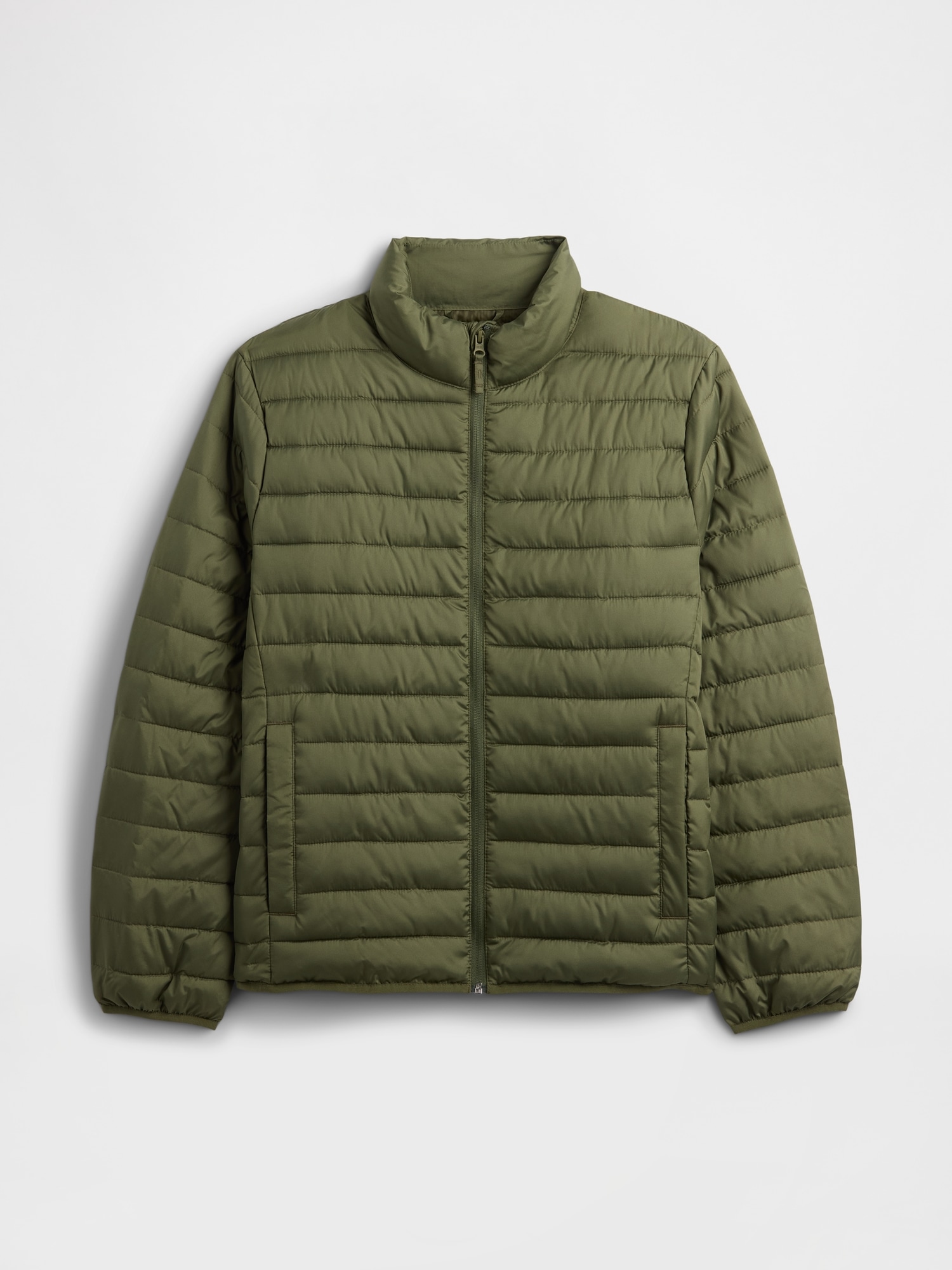 Gap Factory Coldcontrol 100% Recycled Relaxed Puffer Jacket In Green