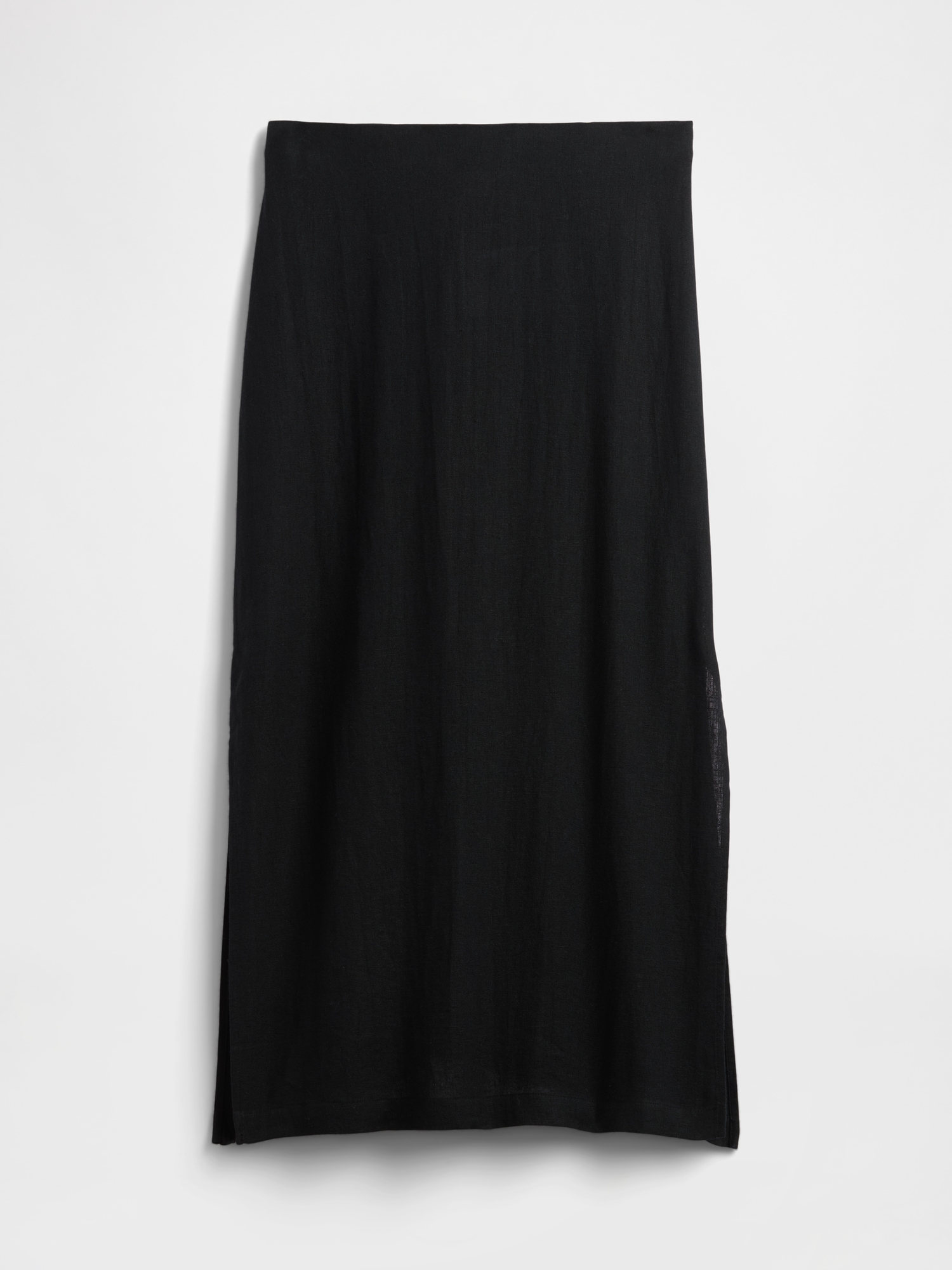 Gap Factory Linen-blend Maxi Slip Skirt In Black