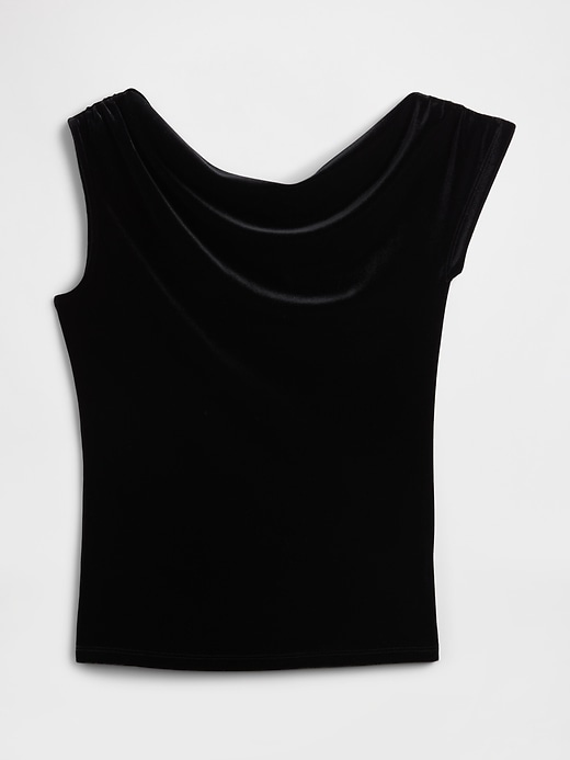 Image number 5 showing, Velour One-Shoulder Top