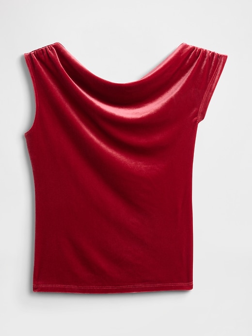 Image number 5 showing, Velour One-Shoulder Top