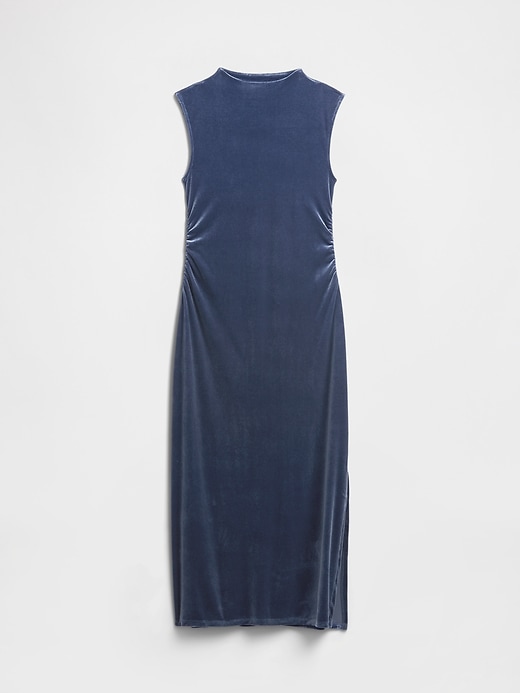 Image number 6 showing, Ruched Velvet Mockneck Midi Dress