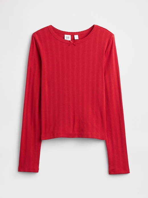 Image number 1 showing, Kids Ribbed Pointelle T-Shirt