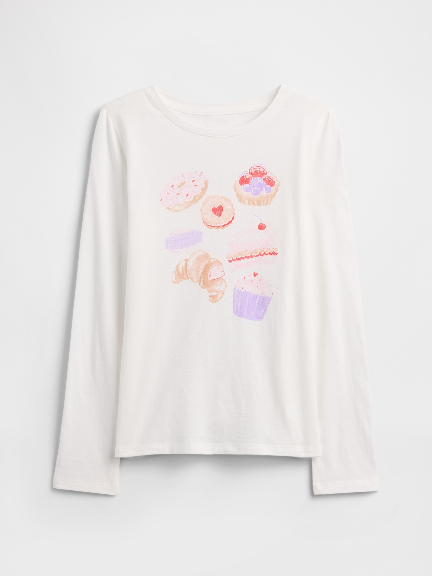 Kids Graphic T-Shirt - White Donuts