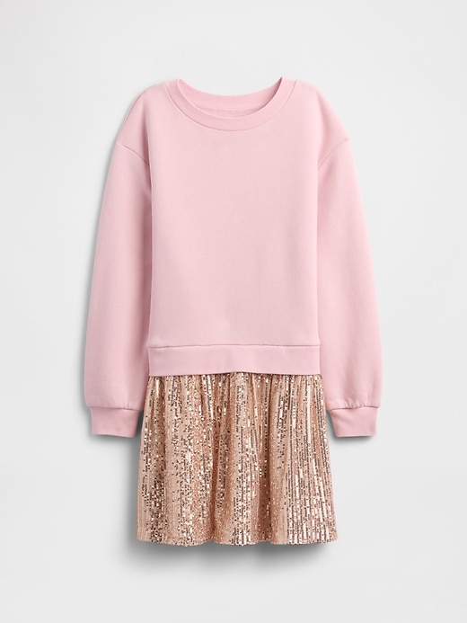 Image number 1 showing, Kids Oversized Sequin Sweatshirt Dress