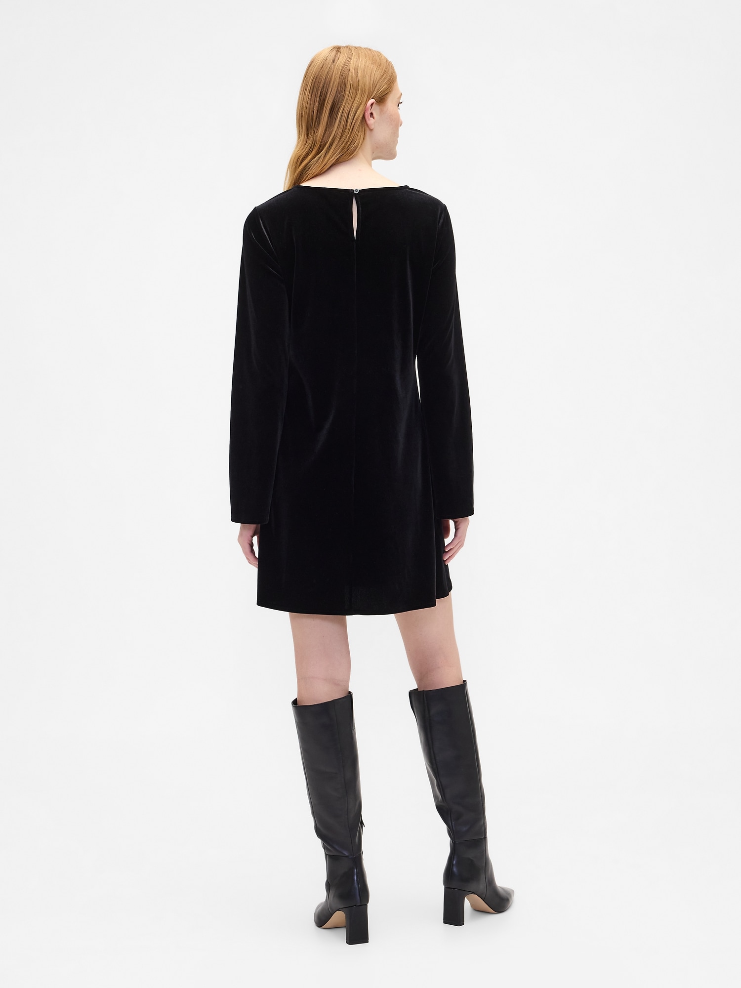 Gap Factory Satin Boatneck Mini Dress In Black