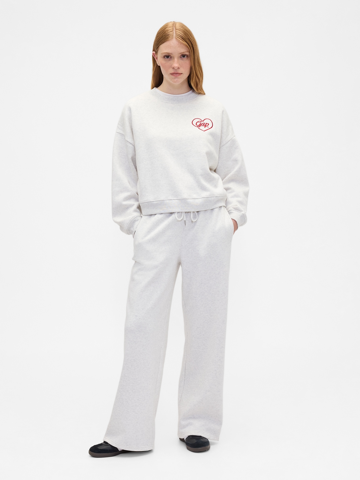 Gap Factory Oversized Holiday Graphic Sweatshirt In Gray