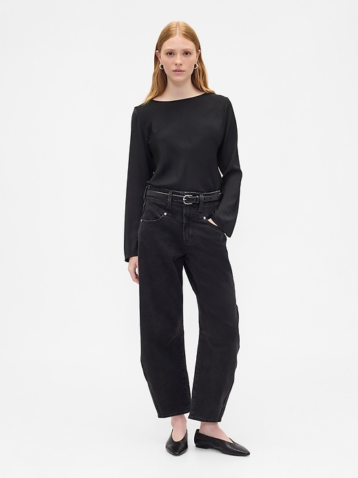 Image number 3 showing, Bell Sleeve Boatneck Top