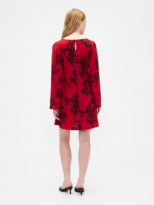 Image number 2 showing, Satin Boatneck Mini Dress