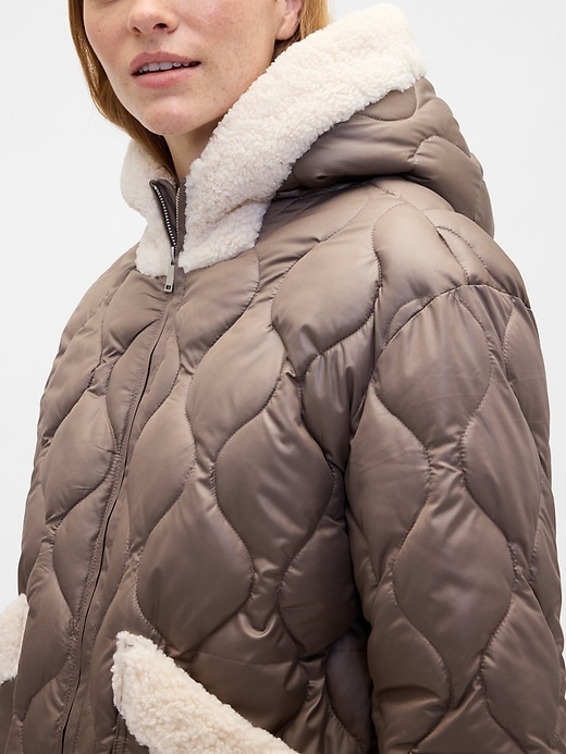 Image number 4 showing, 100% Recycled Relaxed Sherpa-Trim Jacket