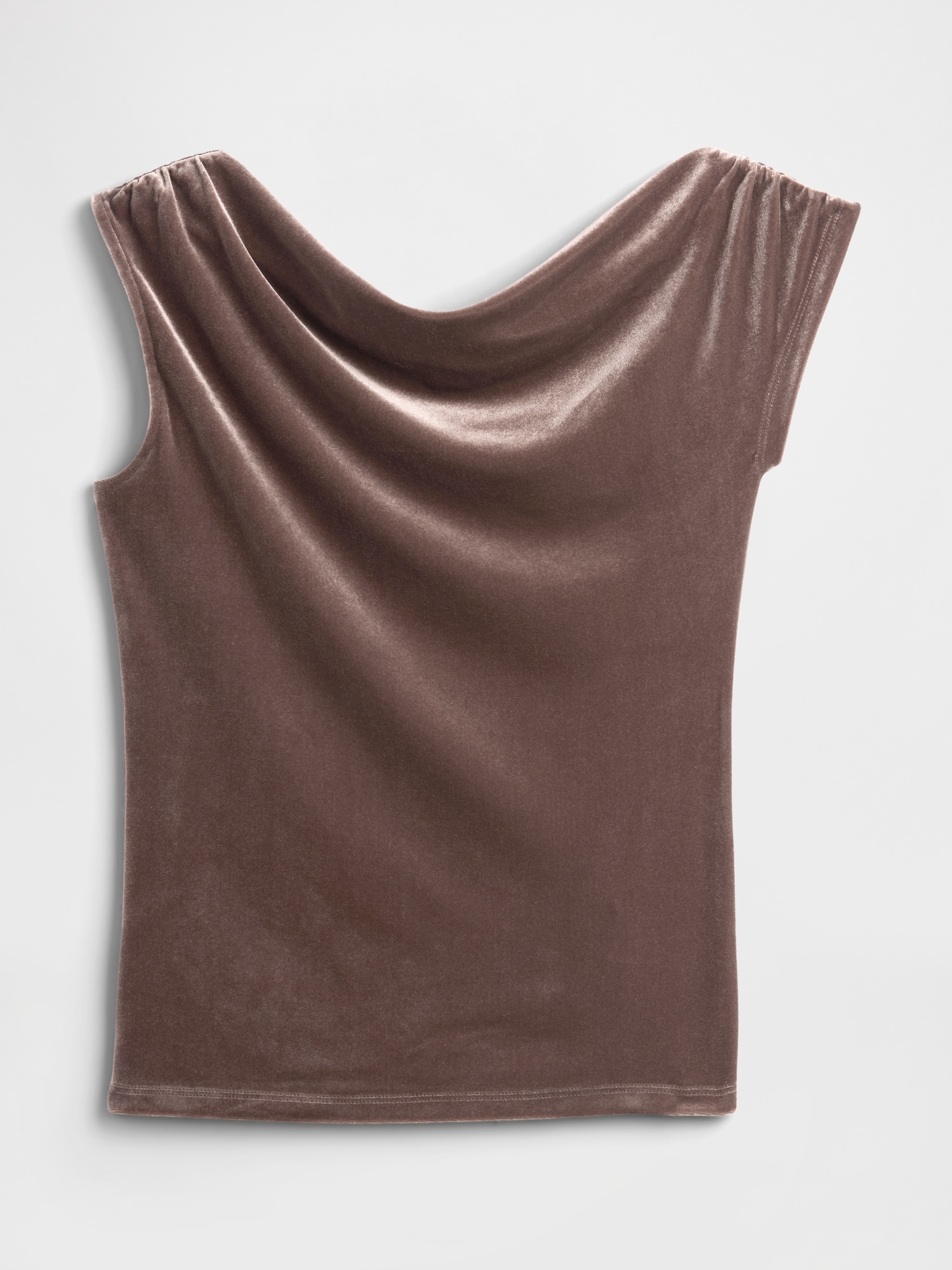 Gap Factory Velour One-shoulder Top In Brown