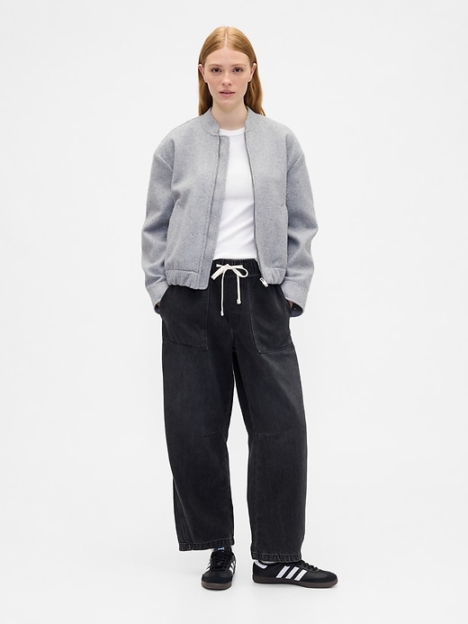 Image number 1 showing, Mid Rise SuperSoft Pull-On Barrel Jeans