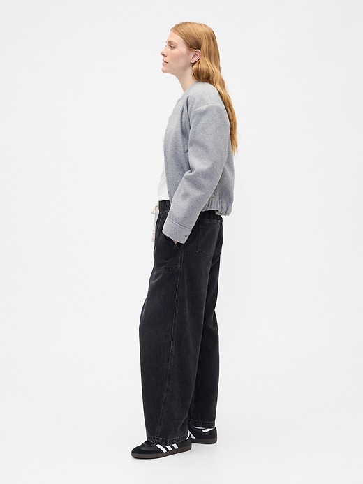 Image number 3 showing, Mid Rise SuperSoft Pull-On Barrel Jeans