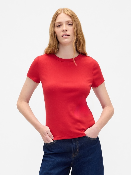 Image number 1 showing, Ribbed Crewneck T-Shirt