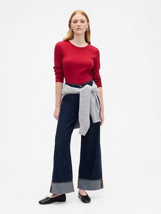 Image number 3 showing, Waffle-Knit Crewneck T-Shirt