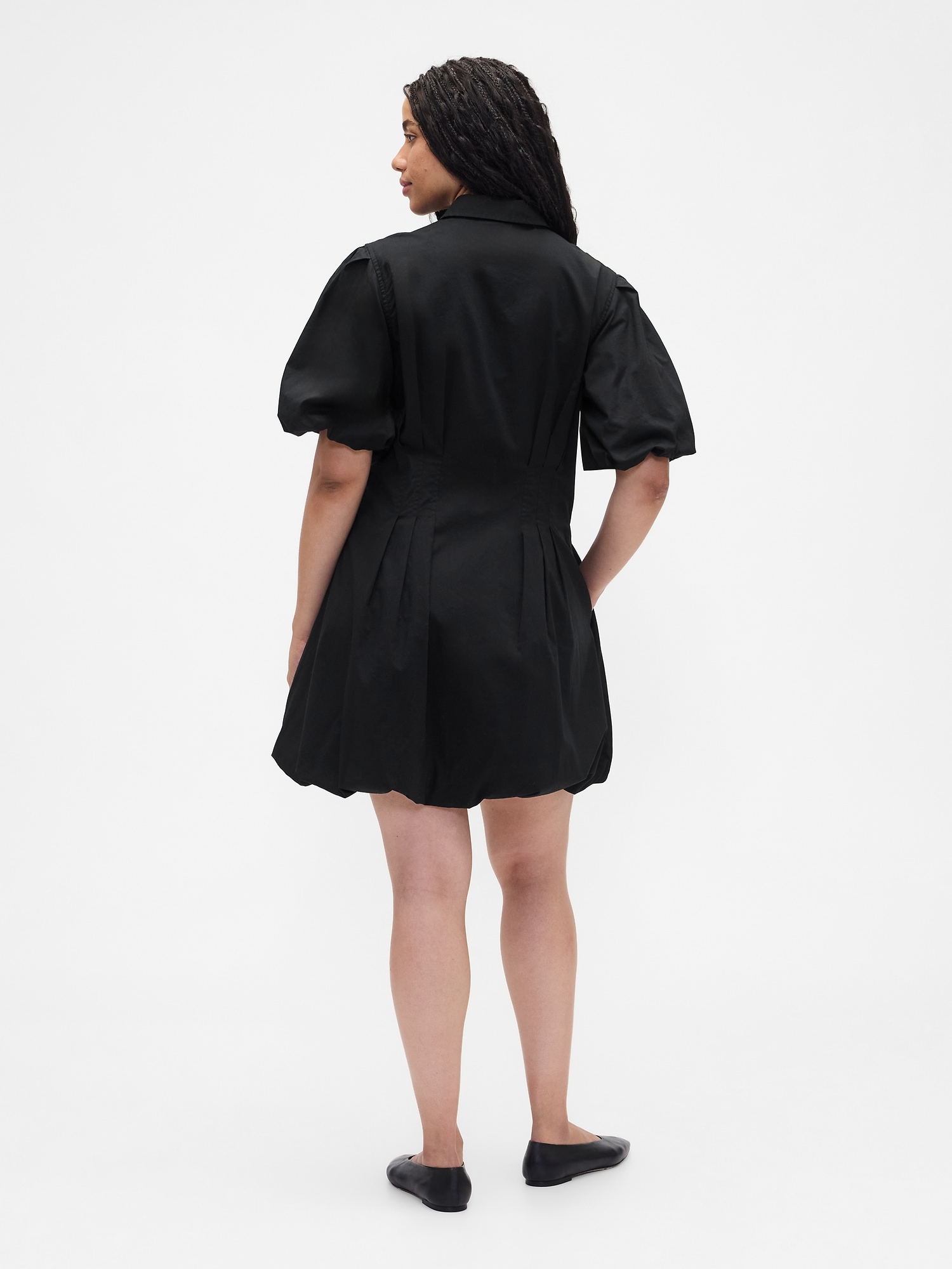 Gap Factory Mini Bubble Shirtdress In Black