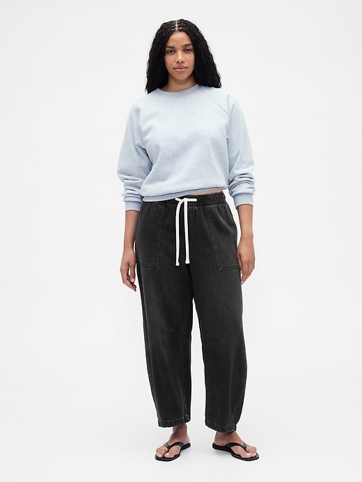Image number 5 showing, Mid Rise SuperSoft Pull-On Barrel Jeans