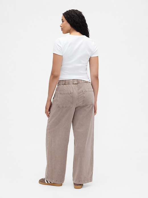 Image number 6 showing, High Rise Pull-On Wide-Leg Utility Jeans