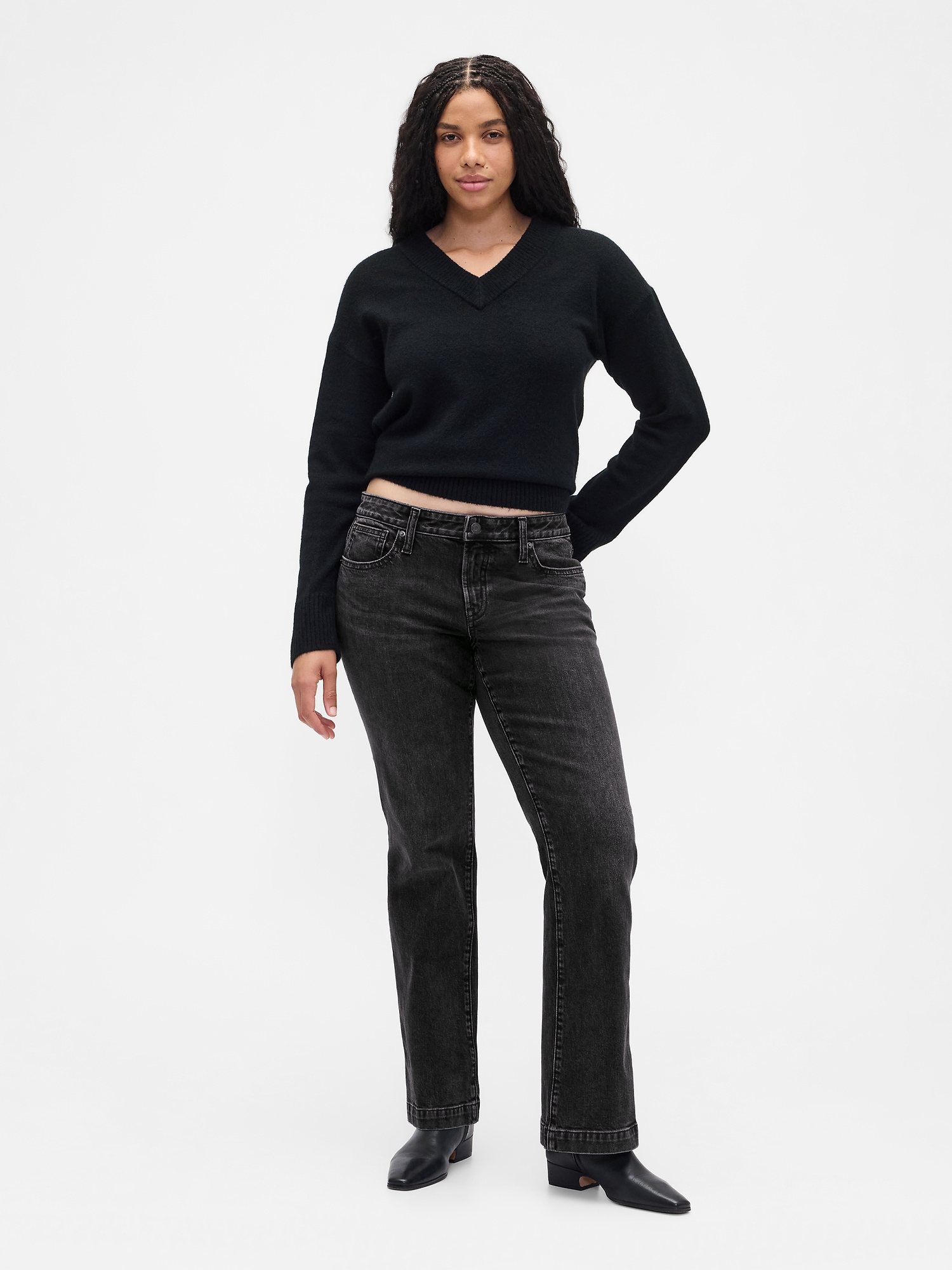 Gap Factory Low Rise Boot Jeans In Black
