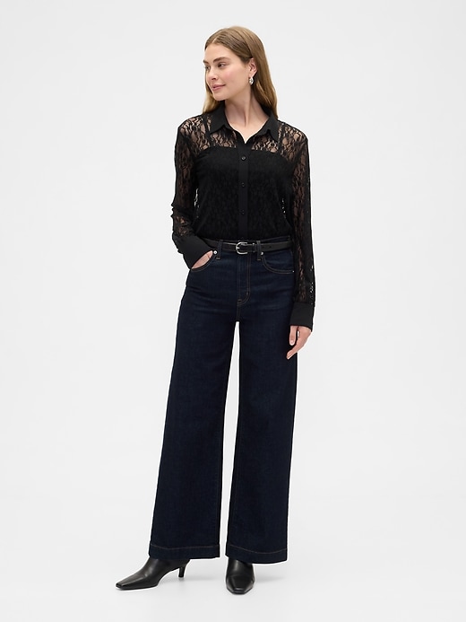 Image number 3 showing, Relaxed Sheer Lace Shirt