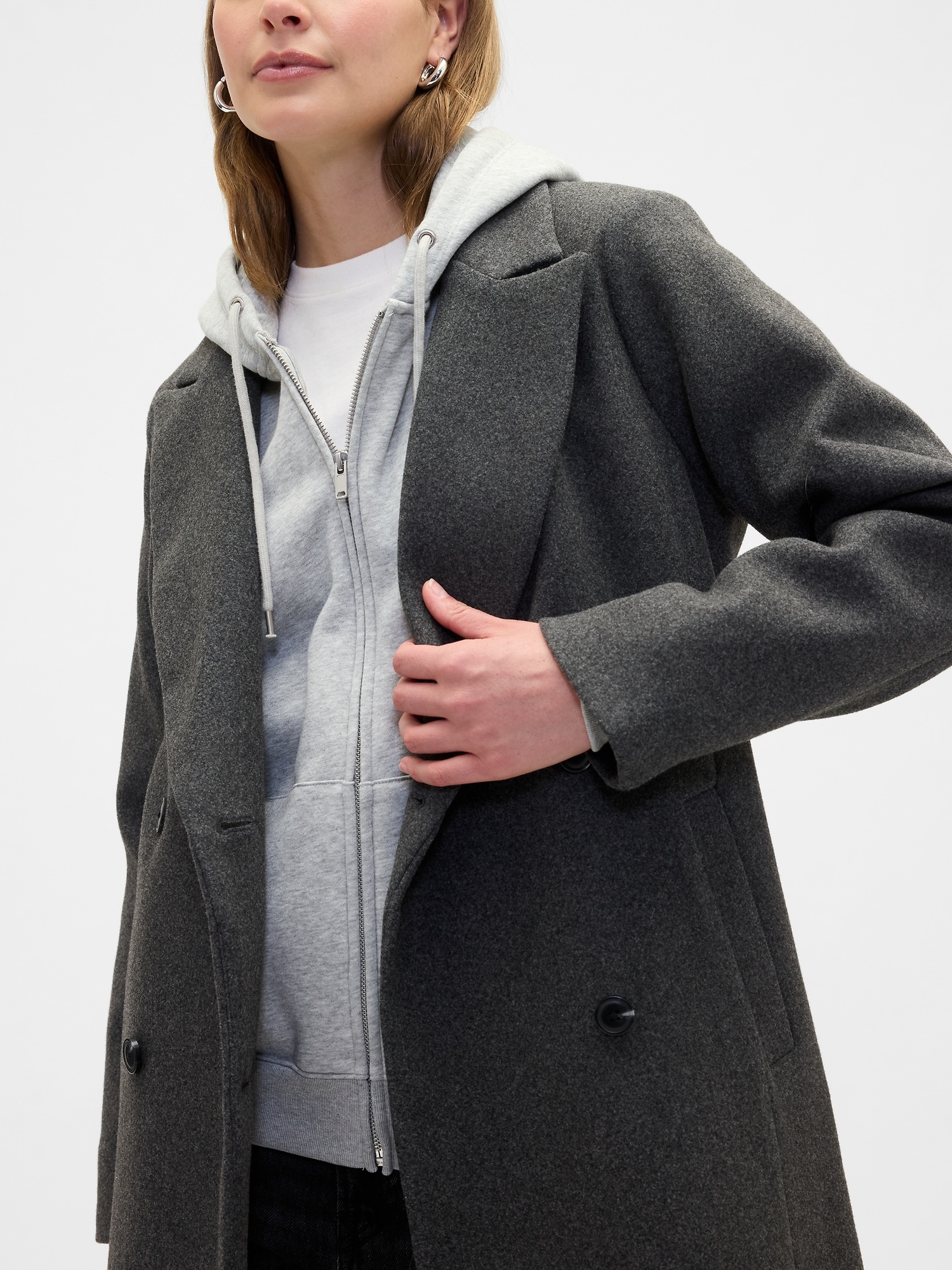 Gap Factory Relaxed Topcoat In Black