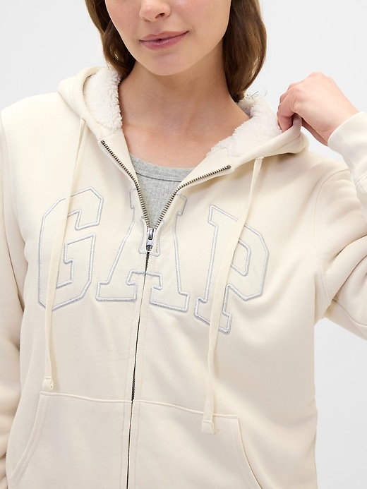 Image number 4 showing, Relaxed Gap Logo Sherpa-Lined Zip Hoodie