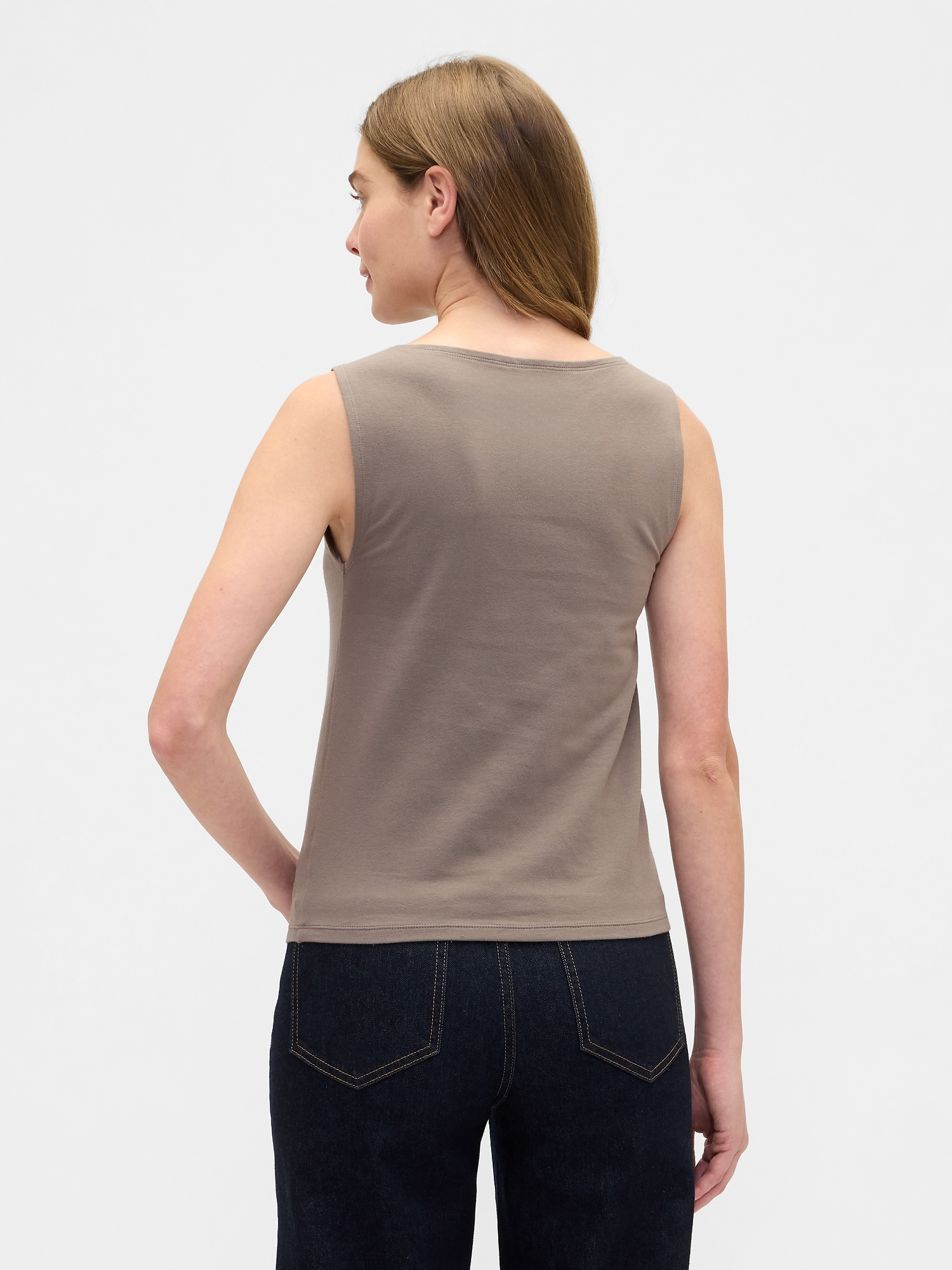Gap Factory Boatneck Tank Top In Gray