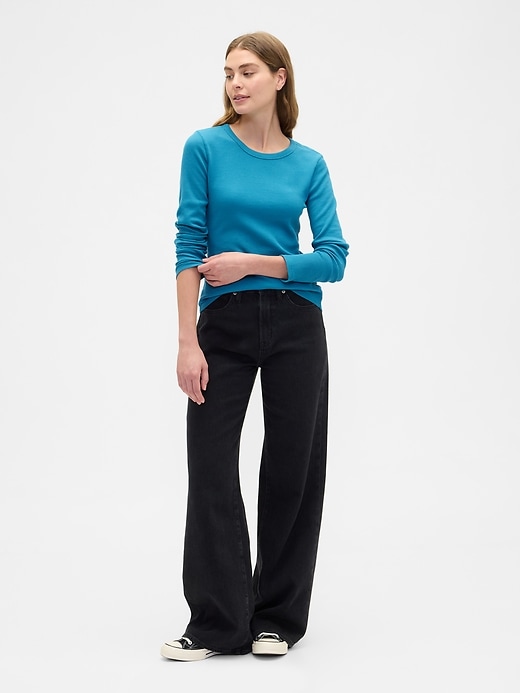 Image number 3 showing, Waffle-Knit Crewneck T-Shirt