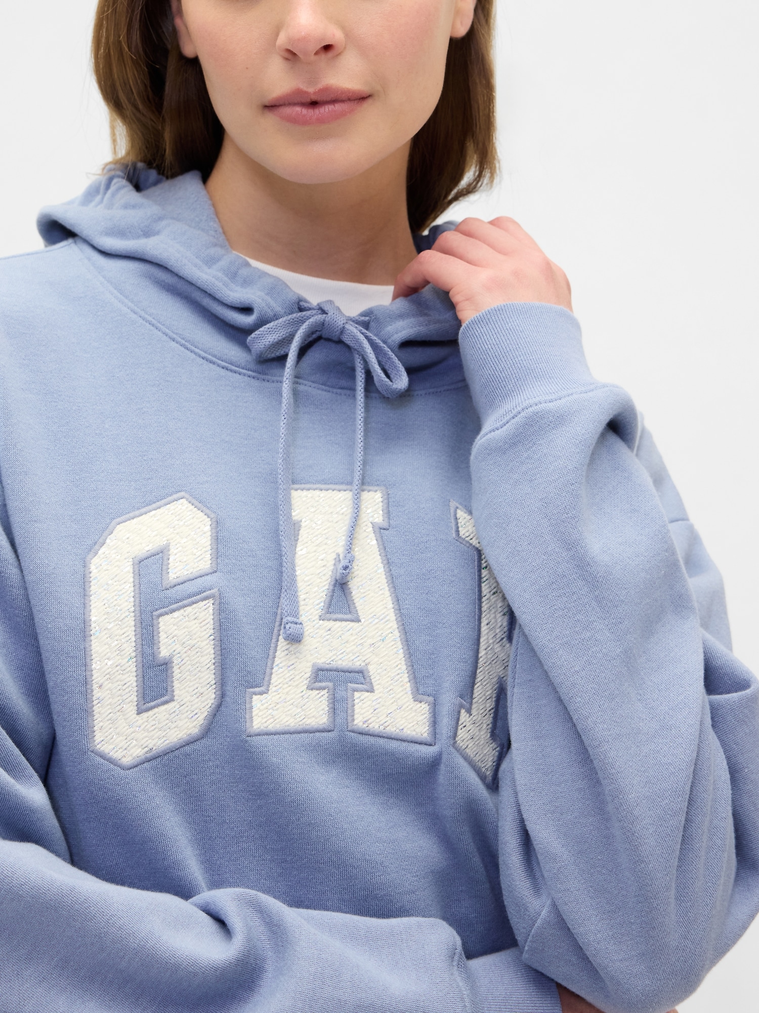 Gap Factory Relaxed Gap Logo Hoodie In Blue