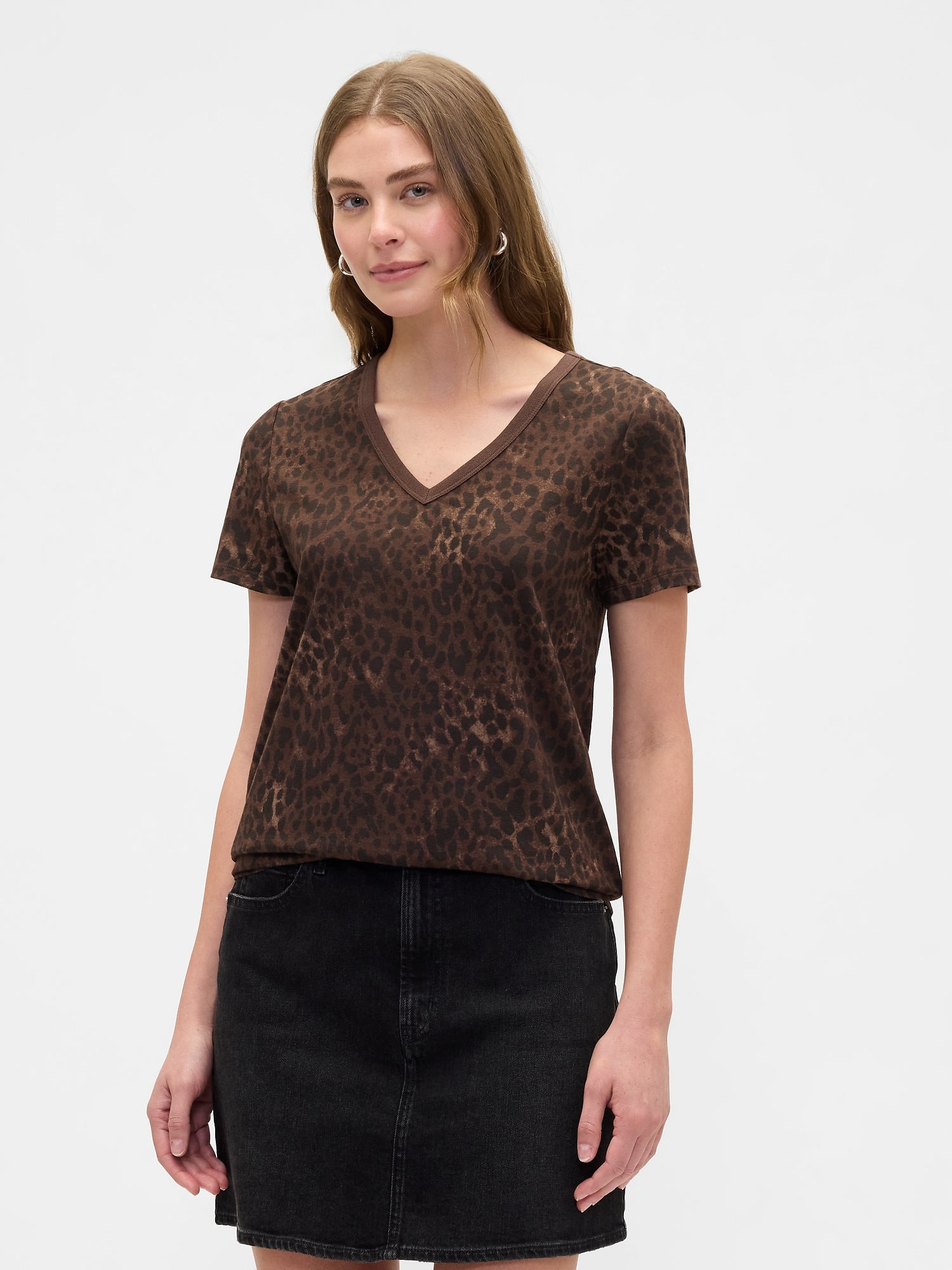 Favorite Print V-Neck T-Shirt - Cheetah