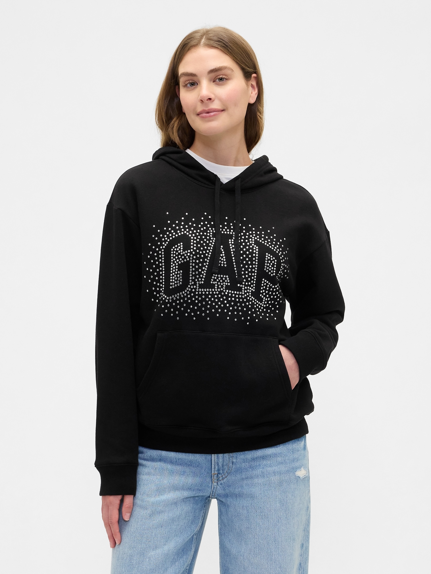 Gap Factory Relaxed Gap Logo Hoodie In Black
