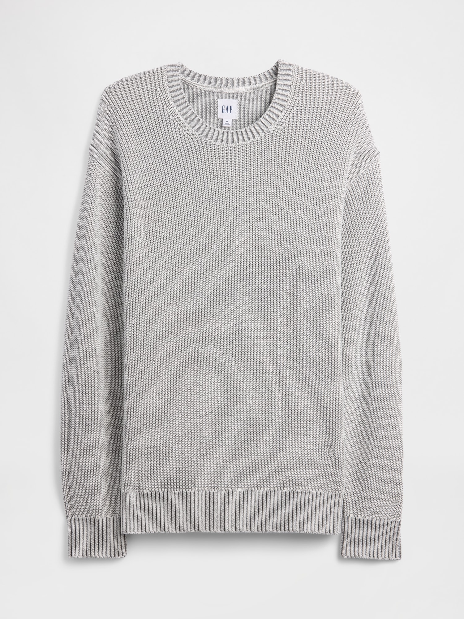 Gap Factory Relaxed Plaited Crewneck Sweater In Gray