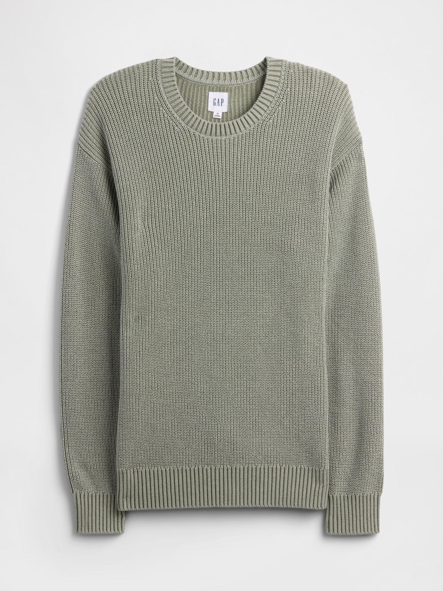 Gap Factory Relaxed Plaited Crewneck Sweater In Gray