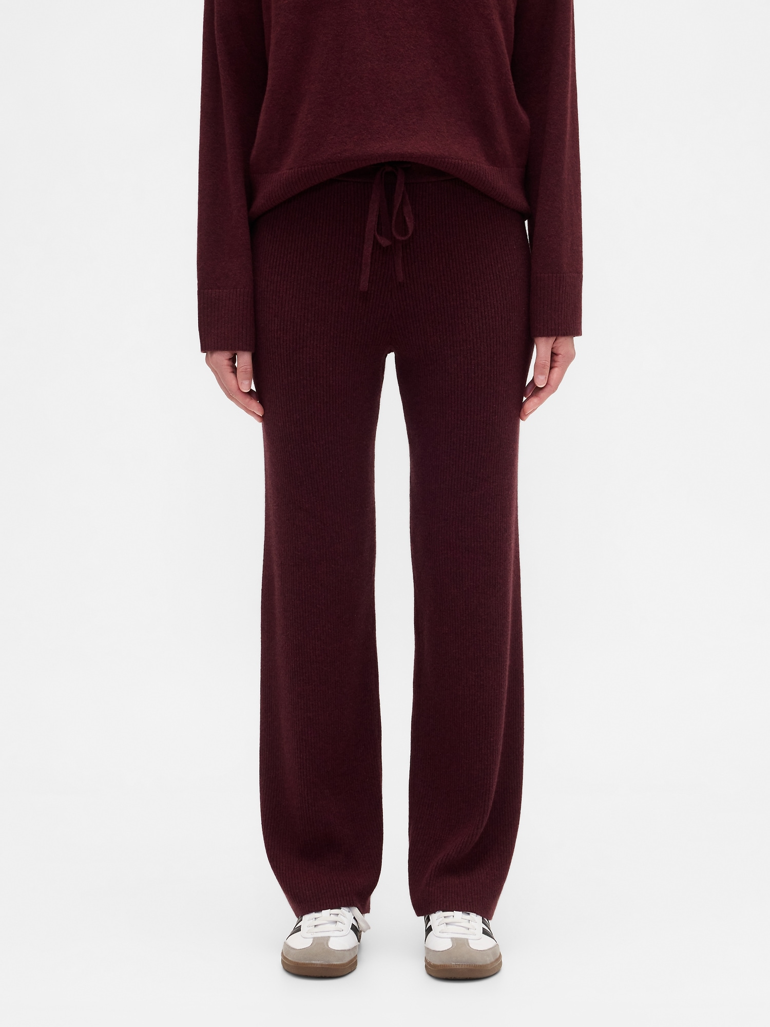 Gap Factory Cashsoft Relaxed Ribbed Sweater Pants In Brown