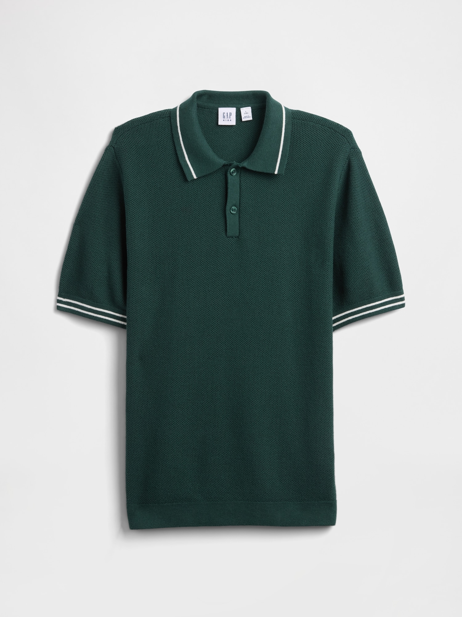 Kids Sweater Polo Shirt - Deep Hunter Green
