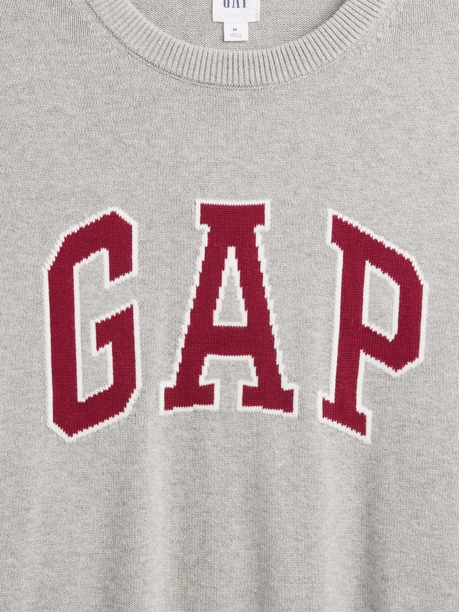 Gap Factory Relaxed Gap Logo Intarsia Sweater In Gray