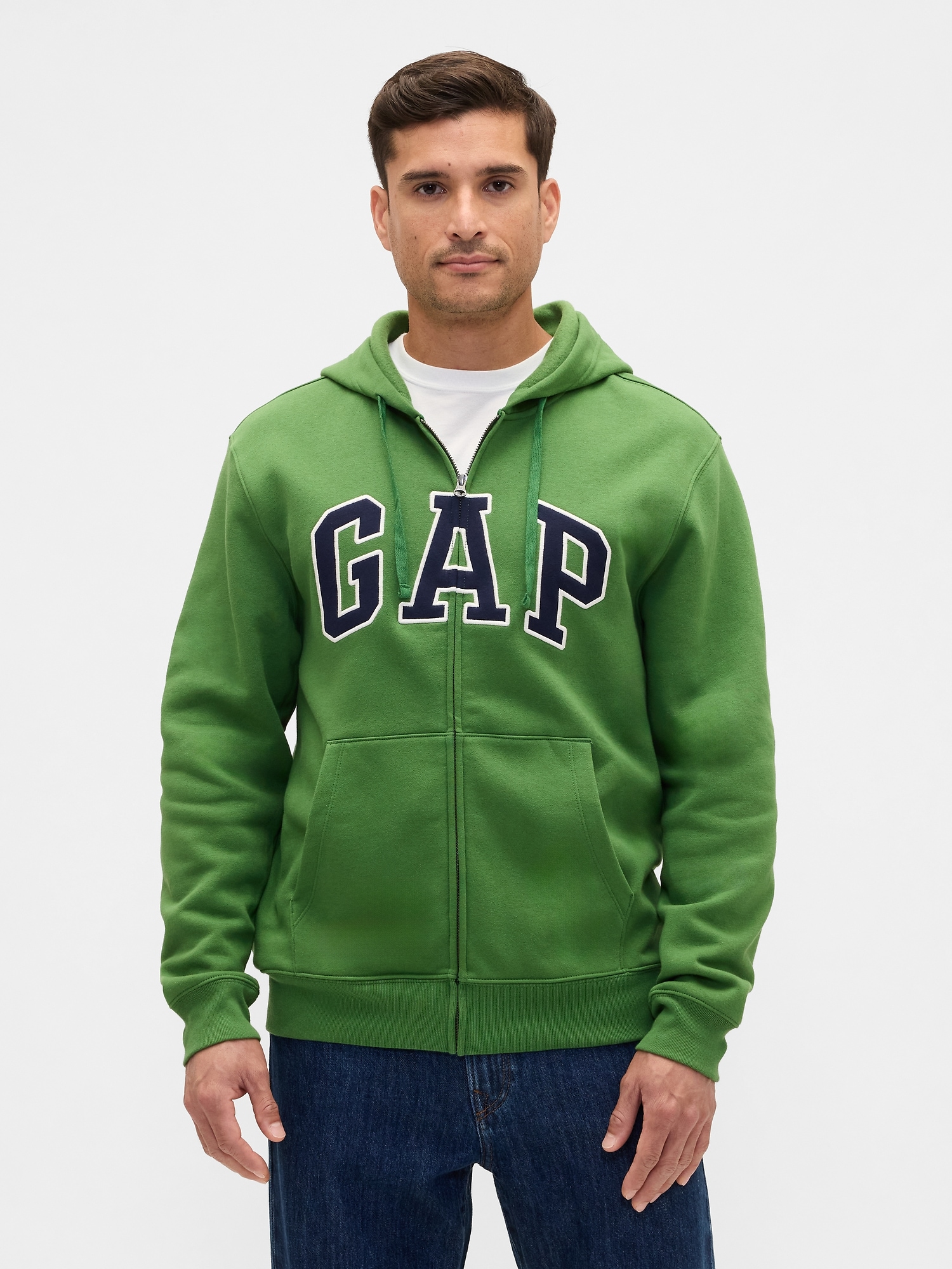 Relaxed Gap Logo Zip Hoodie - Saratoga Green