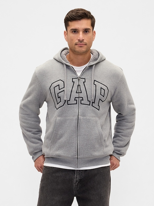 Image number 1 showing, Relaxed Gap Logo Sherpa-Lined Zip Hoodie