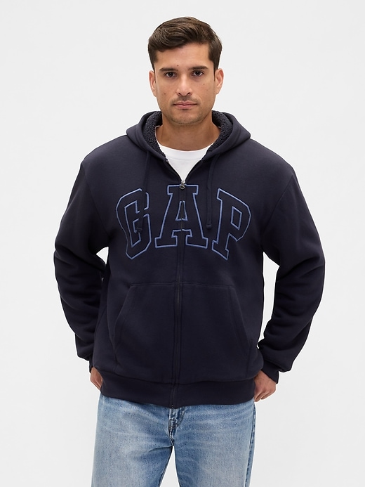 Image number 1 showing, Relaxed Gap Logo Sherpa-Lined Zip Hoodie