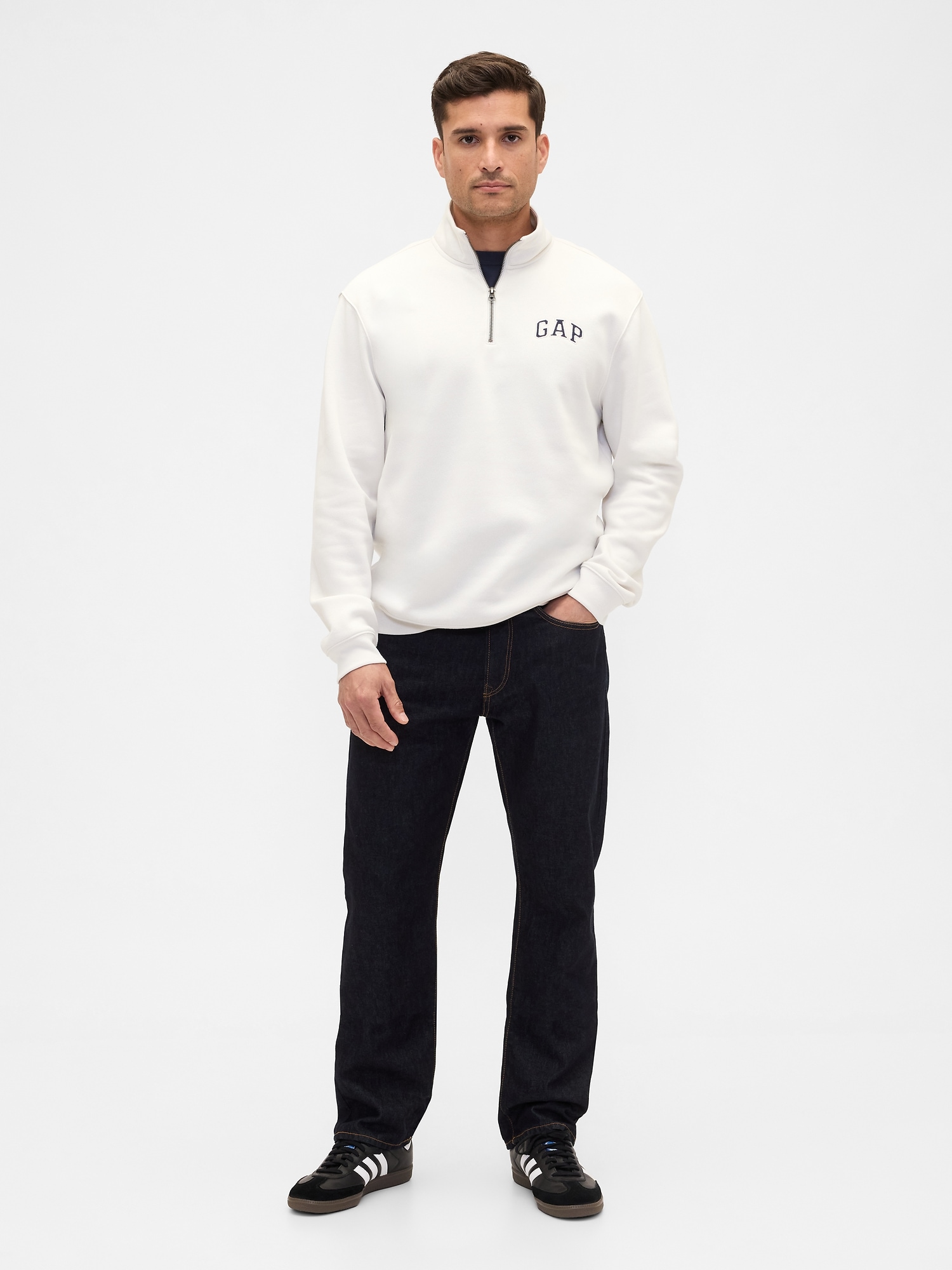 Gap Factory Relaxed Gap Logo Quarter-zip Sweatshirt