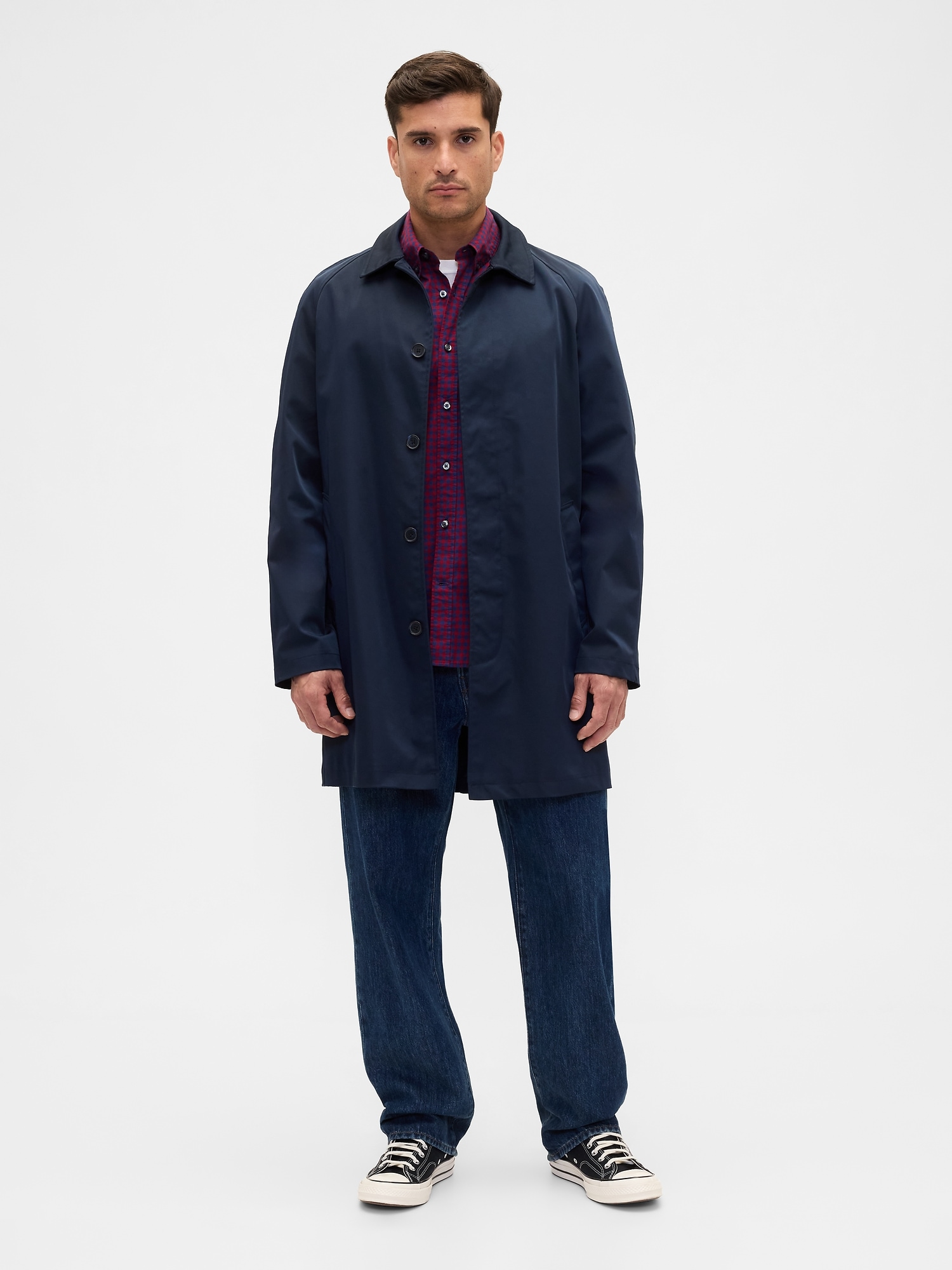 Gap Factory Stretch Poplin Shirt In Standard Fit In Purple
