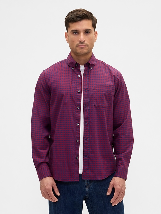 Image number 1 showing, Stretch Poplin Shirt in Standard Fit
