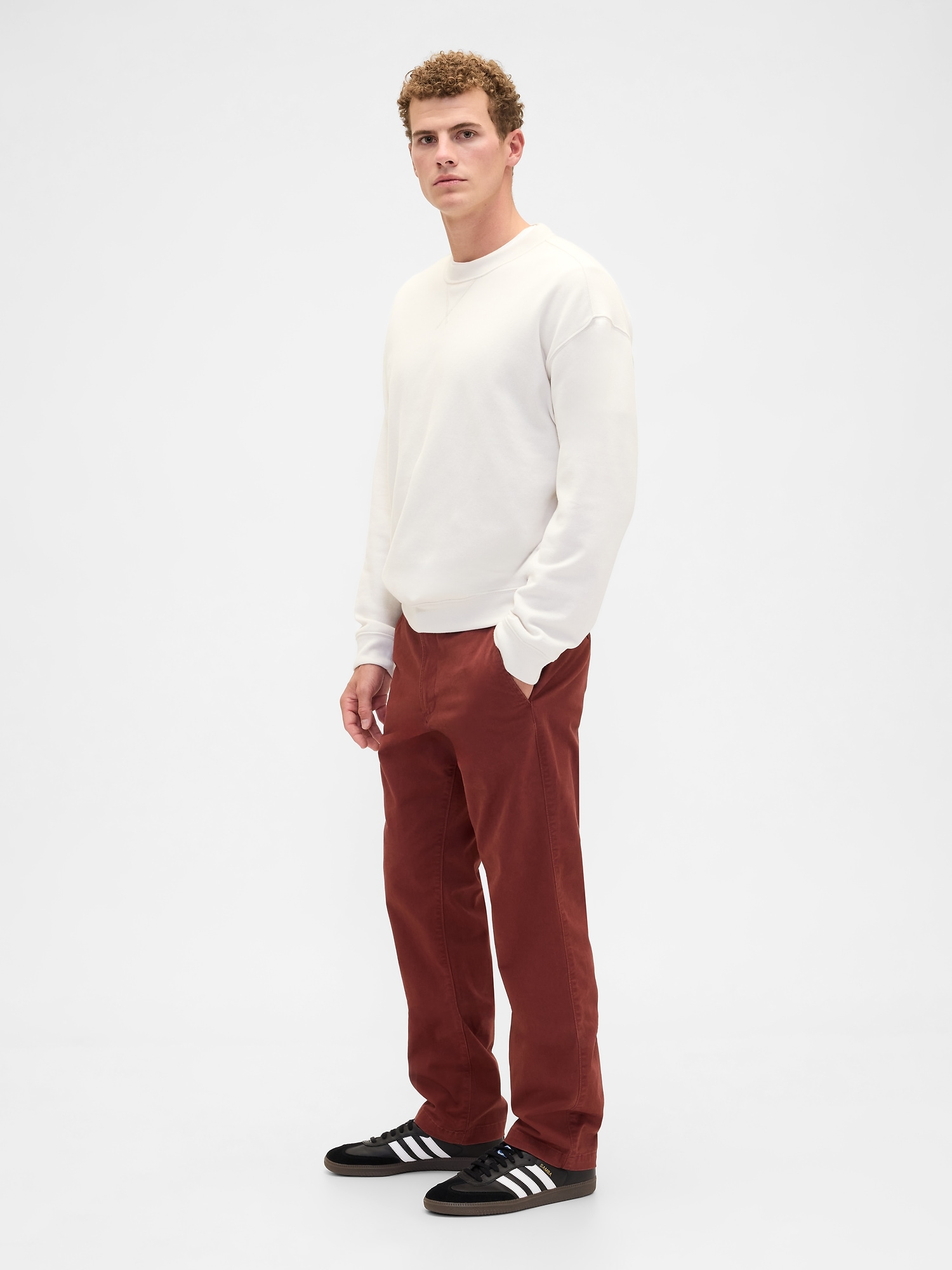 Gap Factory Gapflex Essential Khakis In Straight Fit In Brown