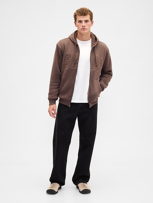 Image number 3 showing, Relaxed Gap Logo Sherpa-Lined Zip Hoodie