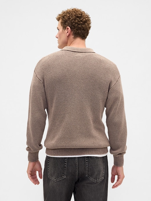 Image number 2 showing, Relaxed Ribbed Sweater Polo Shirt