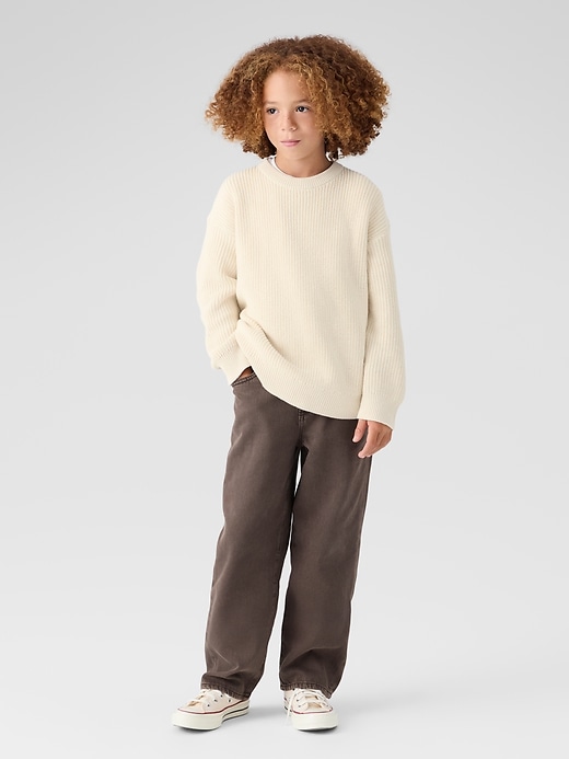 Image number 4 showing, Kids Relaxed Shaker-Stitch Crewneck Sweater