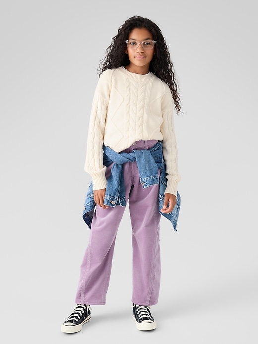 Image number 4 showing, Kids High Rise Seamed Corduroy Barrel Pants