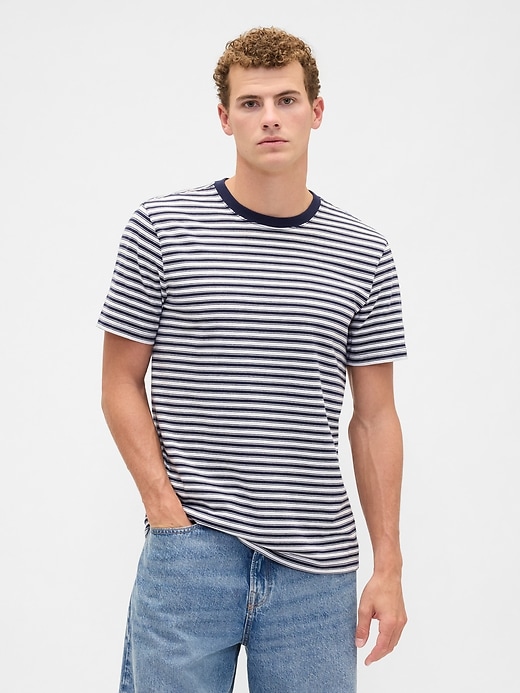 Image number 1 showing, Everyday Soft Stripe Crewneck T-Shirt