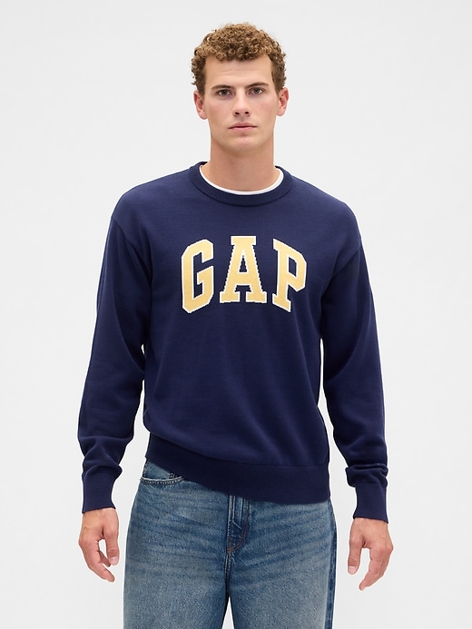 Image number 1 showing, Relaxed Gap Logo Intarsia Sweater