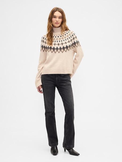 Image number 3 showing, Relaxed Fair Isle Mockneck Sweater