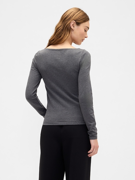 Stretch Jersey Boatneck T-Shirt